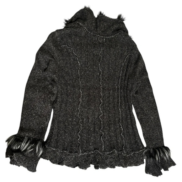 LaSeine Black Jacket with Faux Fur Trim - Picture 9 of 11
